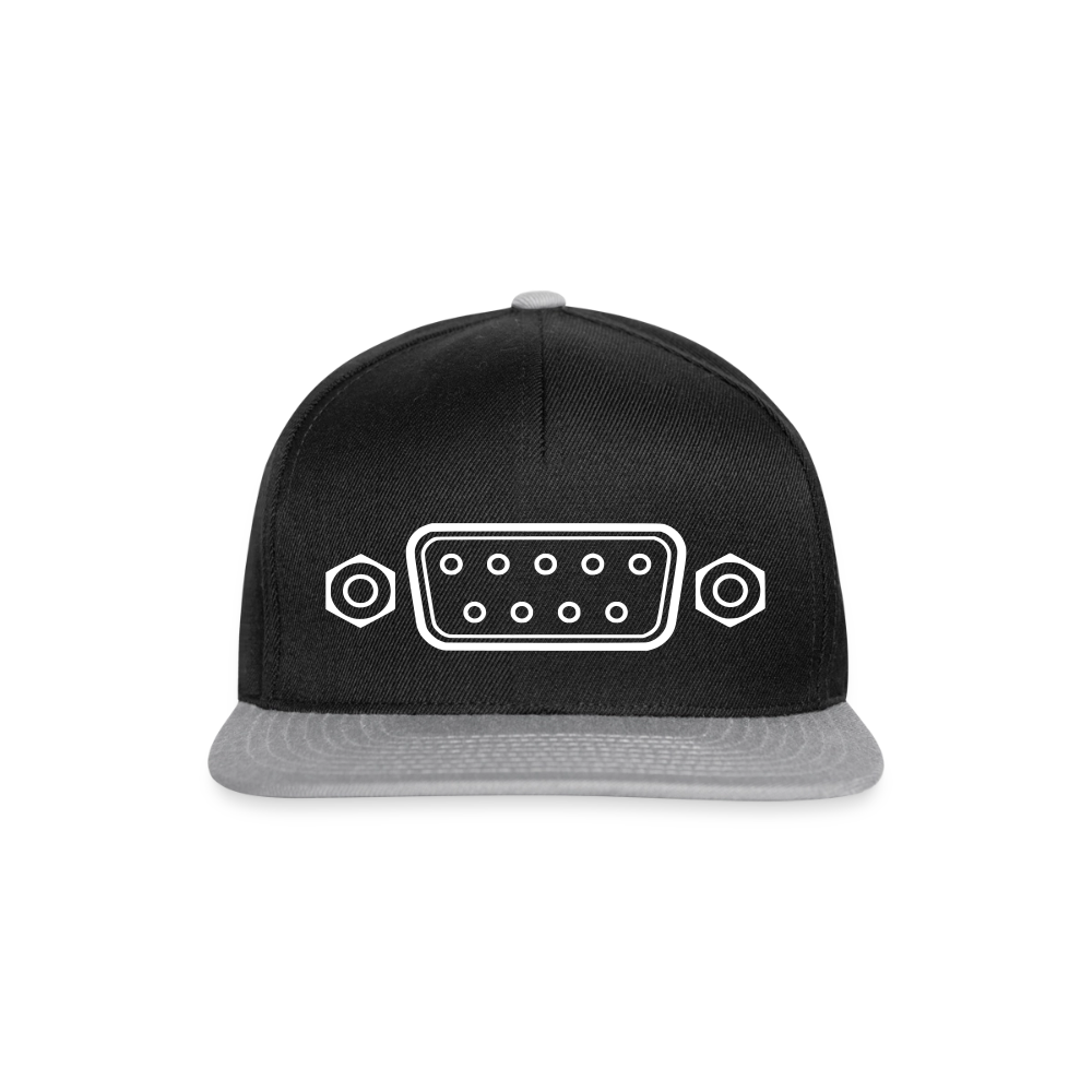 DB-9 RS-232 Retro Snapback Cap - Schwarz/Grau