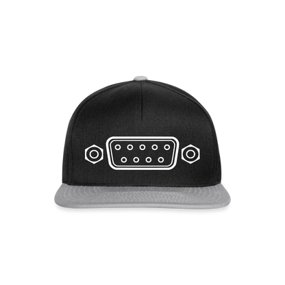 DB-9 RS-232 Retro Snapback Cap - Schwarz/Grau
