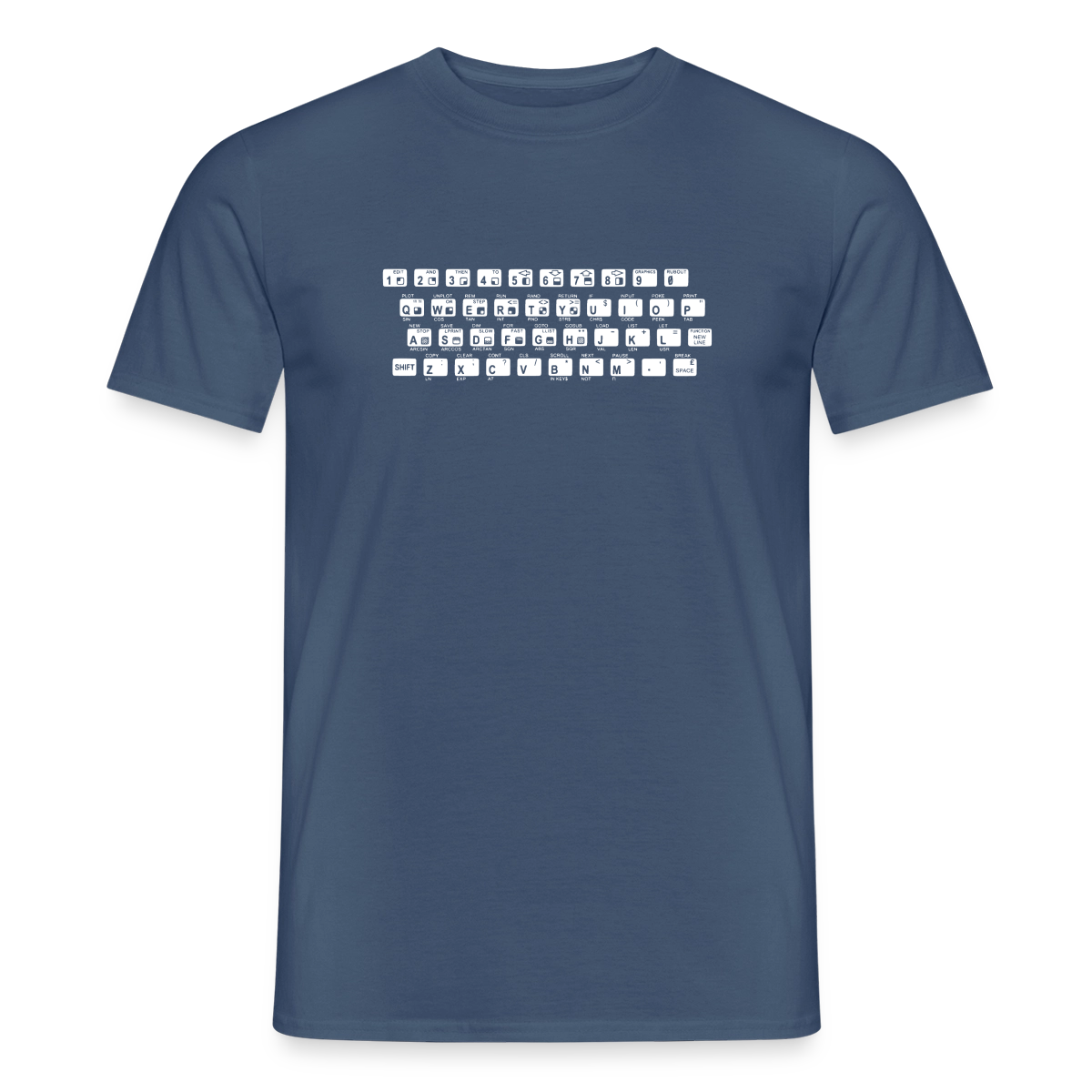 48K ZX Spectrum Motiv-T-Shirt für Männer, Farbe Dunkles Denimblau
