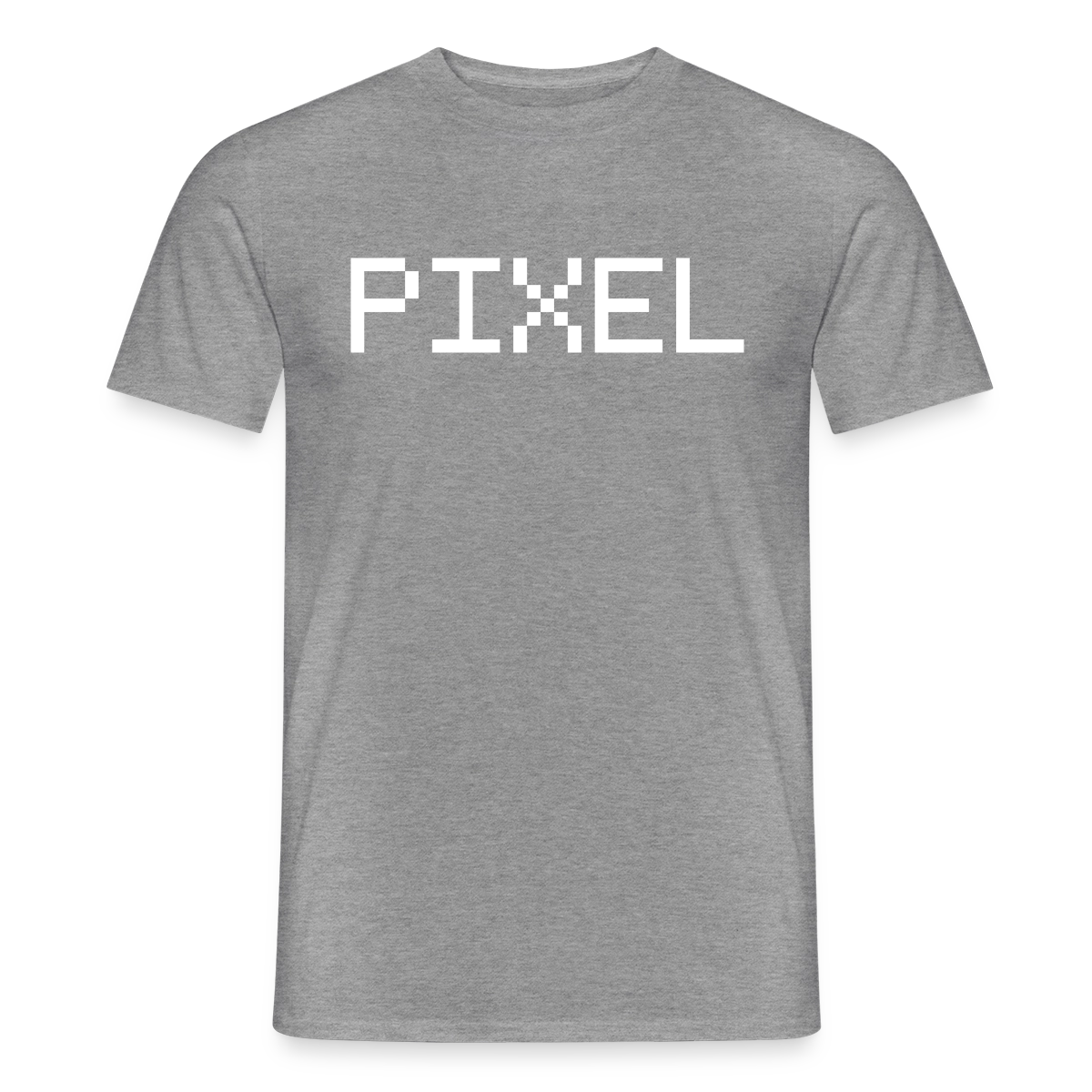 Pixel. Monochrom-Motiv Motiv-T-Shirt für Männer, Farbe Graphit meliert