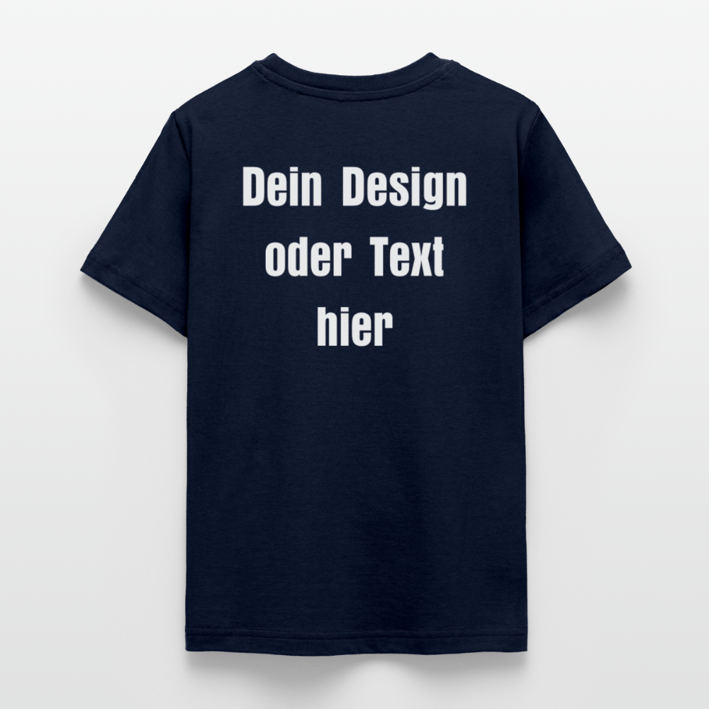 Teenager T-Shirt - personalisierbare Vorder- und Rückseite - Navy