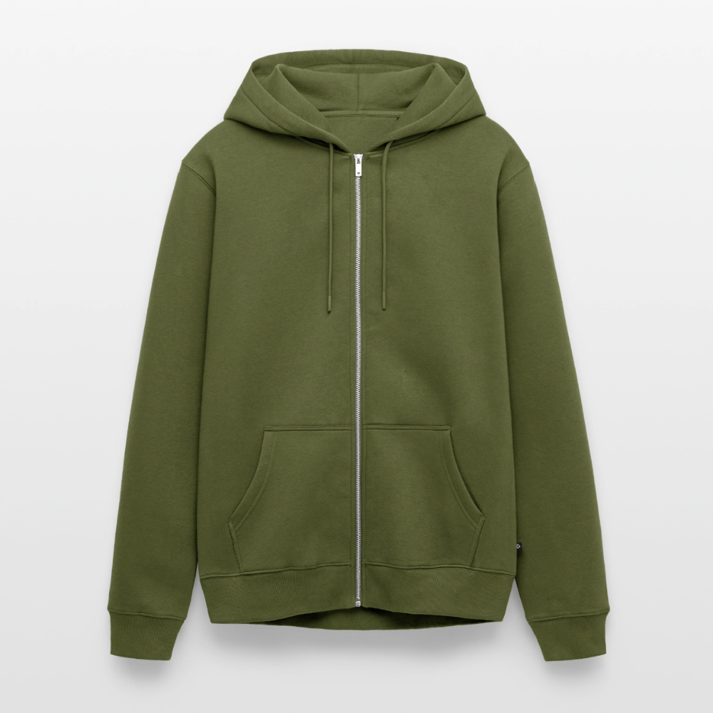 Männer Premium Kapuzenjacke - personalisierbare Vorder- und Rückseite - Khaki
