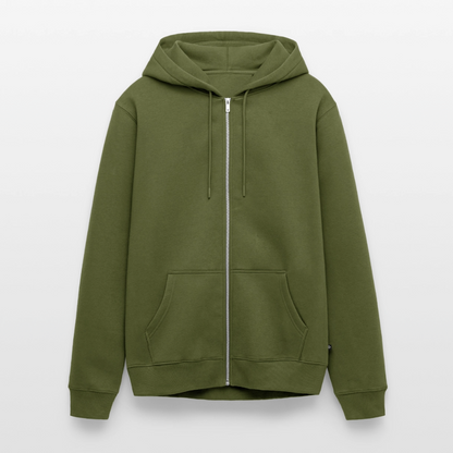Männer Premium Kapuzenjacke - personalisierbare Vorder- und Rückseite - Khaki