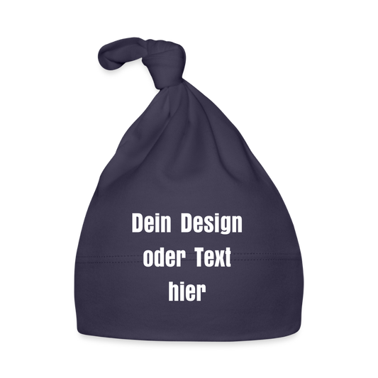 Elastische Baby Mütze 100% Baumwolle - personalisierbar - Navy