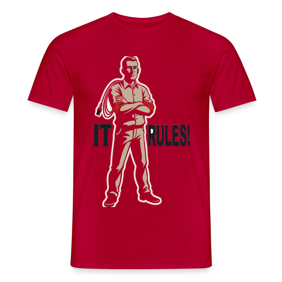 IT rules! Motiv-T-Shirt für Männer, Farbe Rot