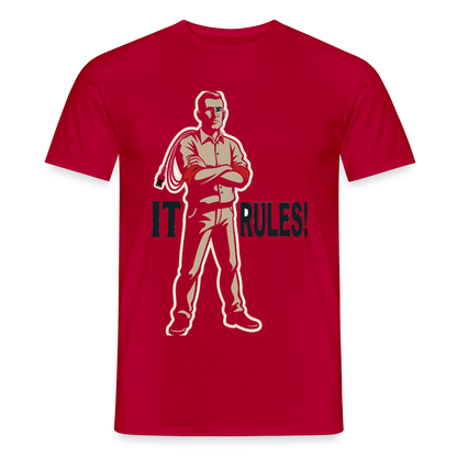 IT rules! Motiv-T-Shirt für Männer, Farbe Rot