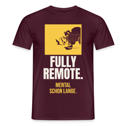 Fully remote Motiv-T-Shirt für Männer, Farbe Ziegelrot