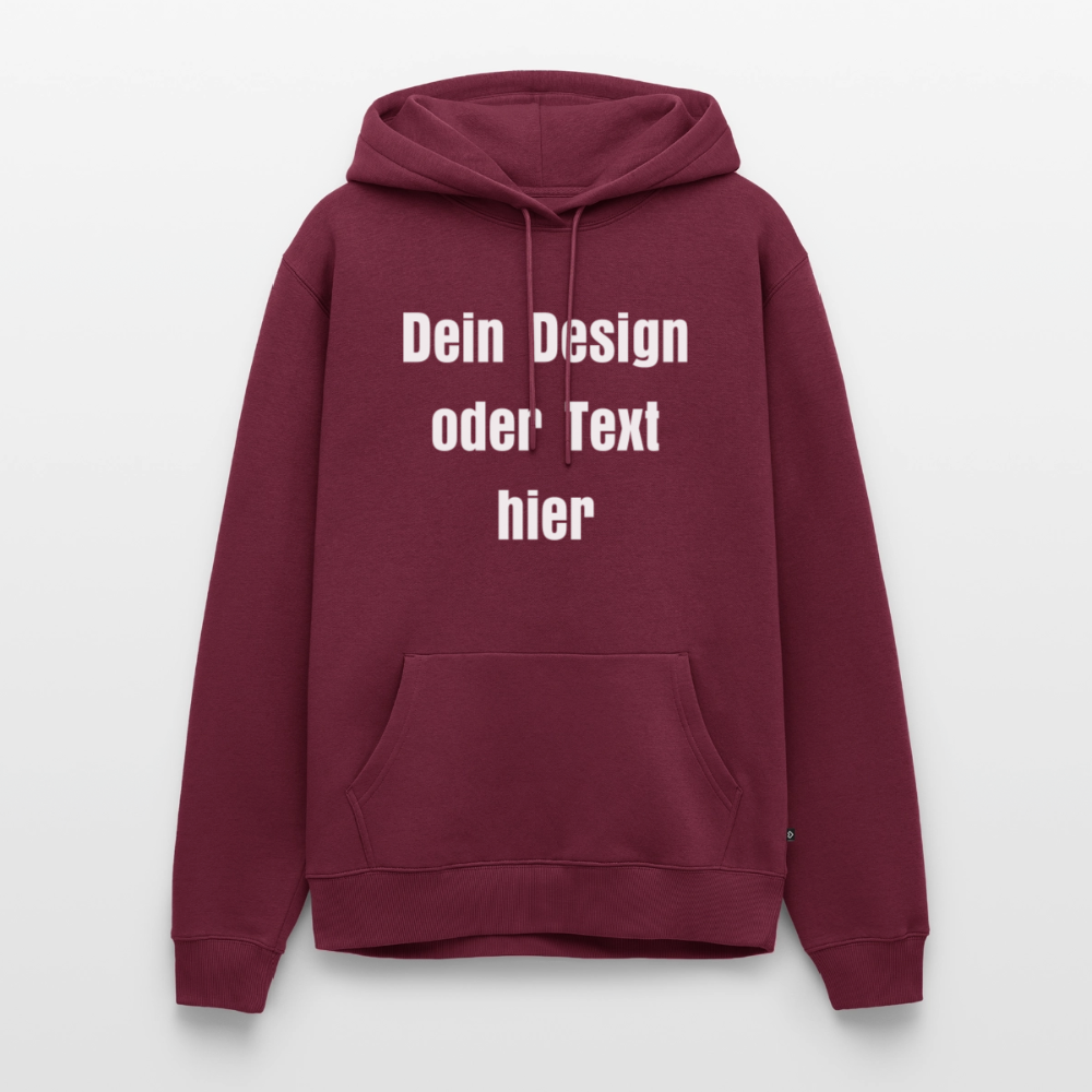 Männer Premium Hoodie - personalisierbare Vorder- und Rückseite - Burgunderrot
