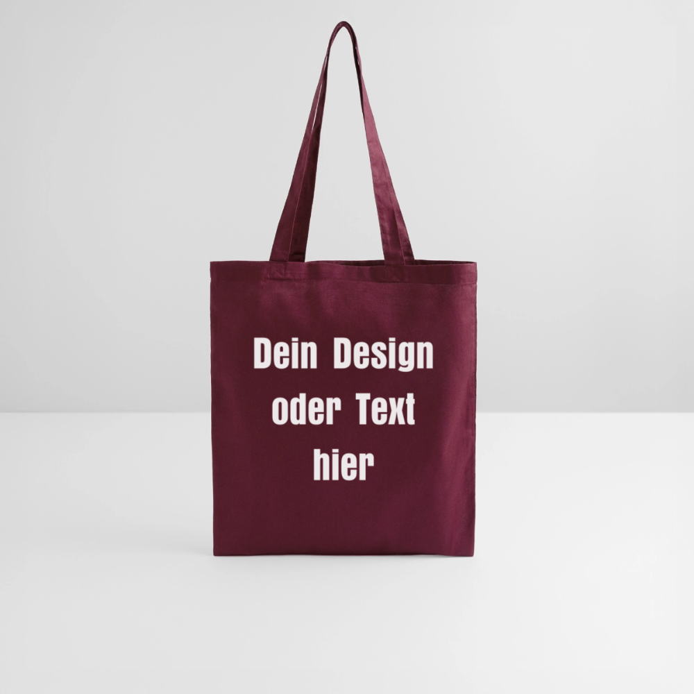 Stoffbeutel aus 100% Baumwolle - personalisierbar - Burgunderrot