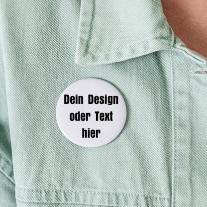 Buttons groß 56 mm (5er Pack) - personalisierbar - Weiß