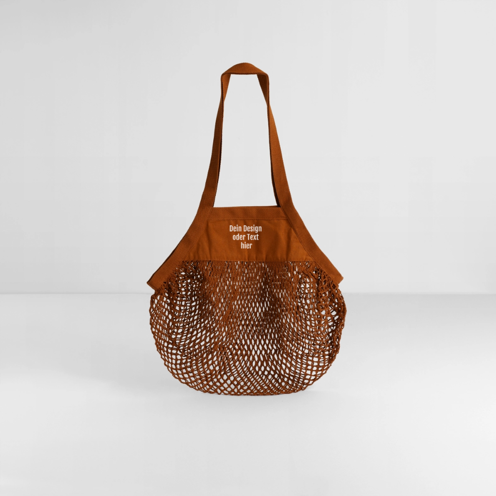 Organic Mesh-Einkaufstasche - personalisierbar - texas orange