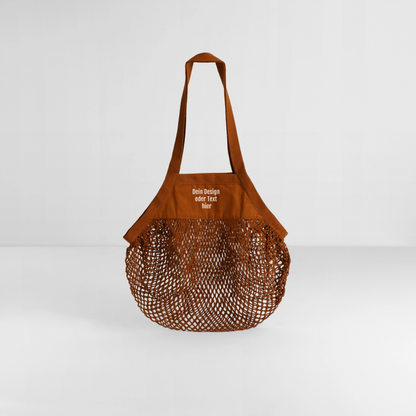 Organic Mesh-Einkaufstasche - personalisierbar - texas orange