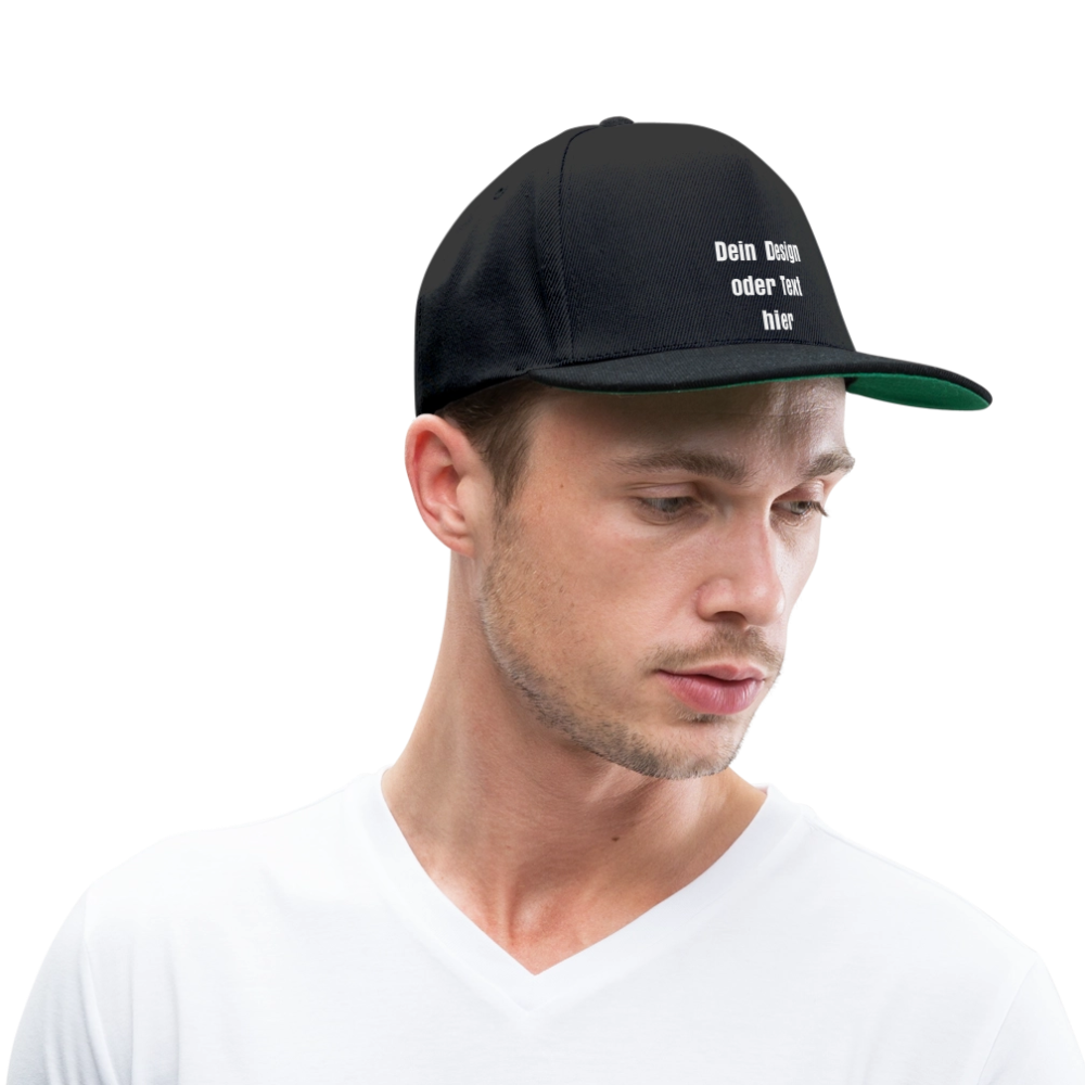 Snapback Cap - personalisierbar - Schwarz/Schwarz