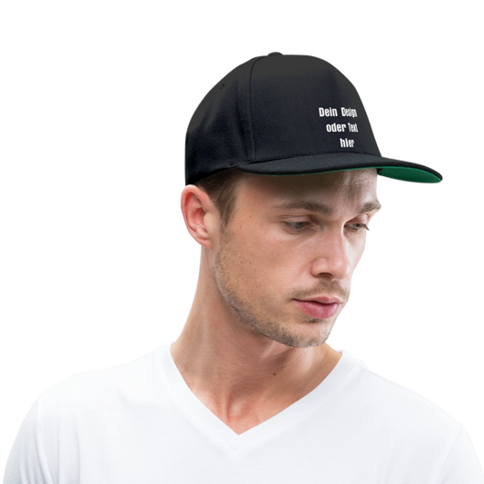 Snapback Cap - personalisierbar - Schwarz/Schwarz