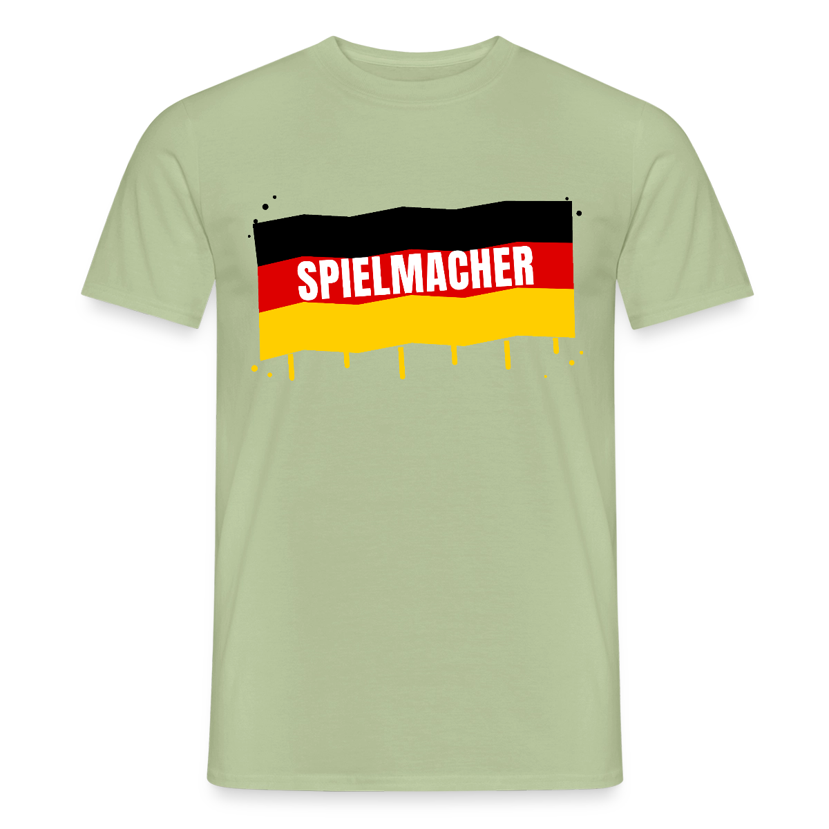 Spielmacher. Fahnen-Motiv Motiv-T-Shirt für Männer, Farbe Sage