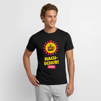 Nachschub! Jetzt! Motiv-T-Shirt für Männer, Farbe Schwarz, Model