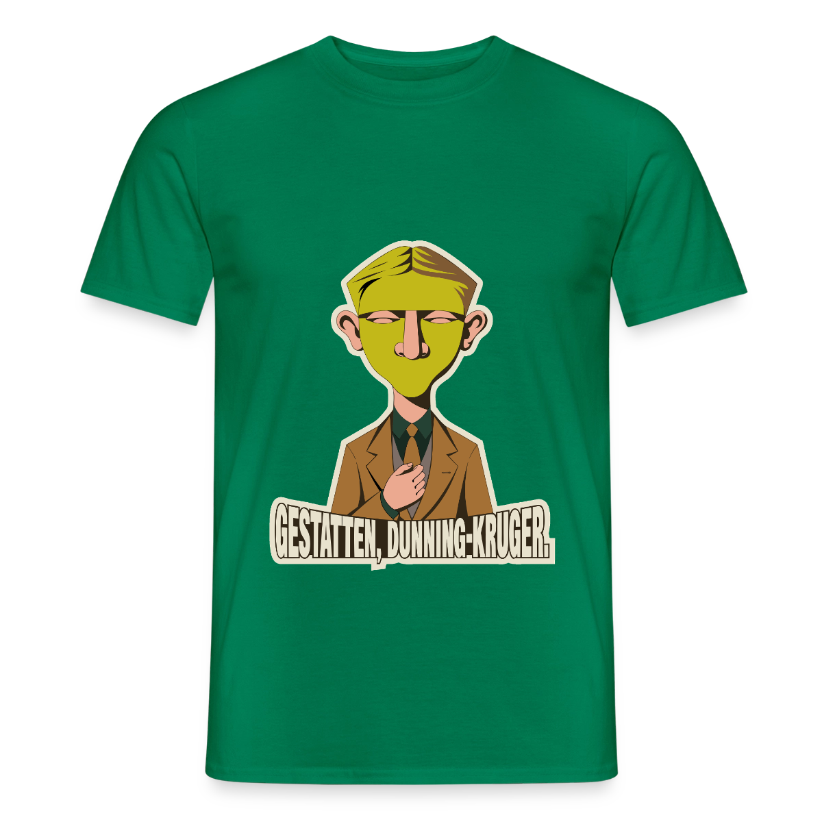 "Gestatten, Dunning-Kruger. Neue-Sachlichkeit-Motiv" Motiv-T-Shirt für Männer, Farbe Kelly Green