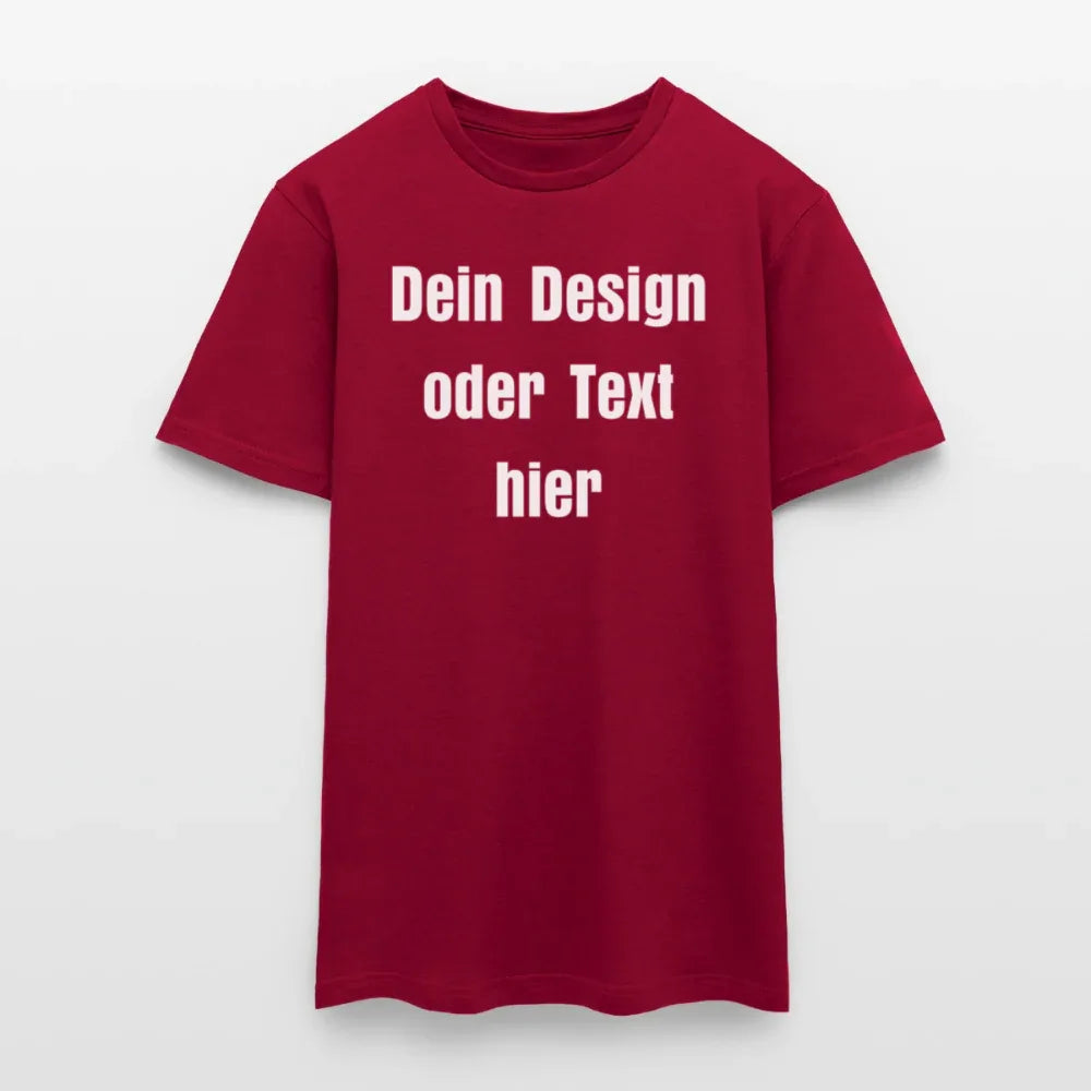Männer T-Shirt - personalisierbare Vorder- und Rückseite - Ziegelrot