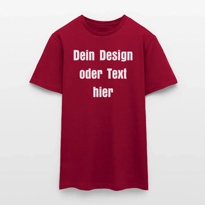 Männer T-Shirt - personalisierbare Vorder- und Rückseite - Ziegelrot