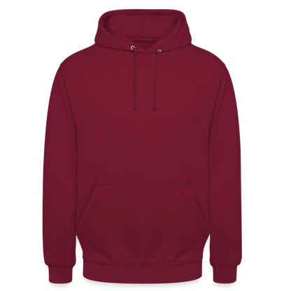 Unisex Hoodie - personalisierbare Vorder- und Rückseite - Bordeaux