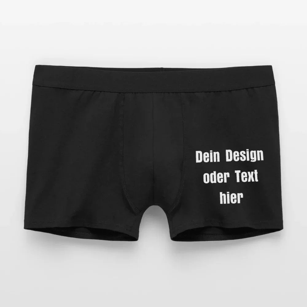 Männer Boxer Shorts aus 95% Baumwolle, 5% Elasthan - personalisierbar - Schwarz