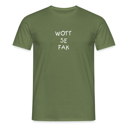 "WOTT SE FAK" Motiv-T-Shirt für Männer - Militärgrün