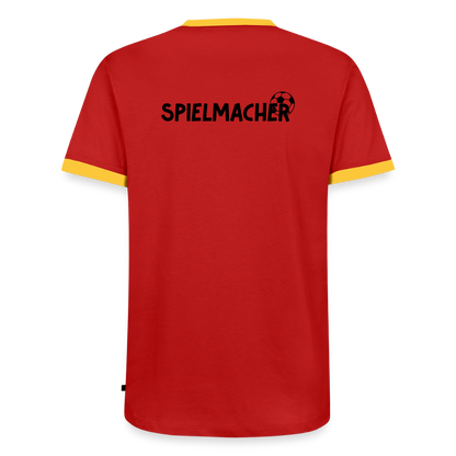 Männer T-Shirt Fussball "Spielmacher" - Rot/Gelb 