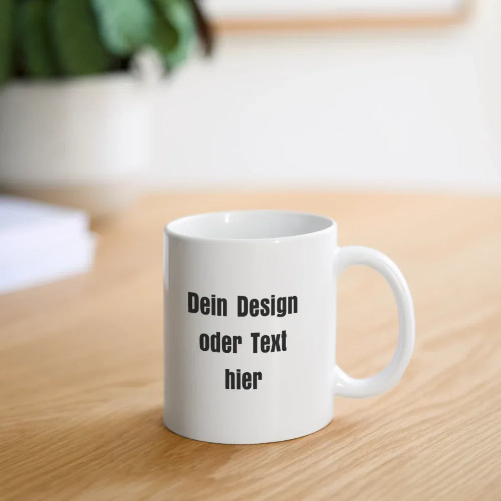 Keramiktasse 325 ml - personalisierbar - Weiß