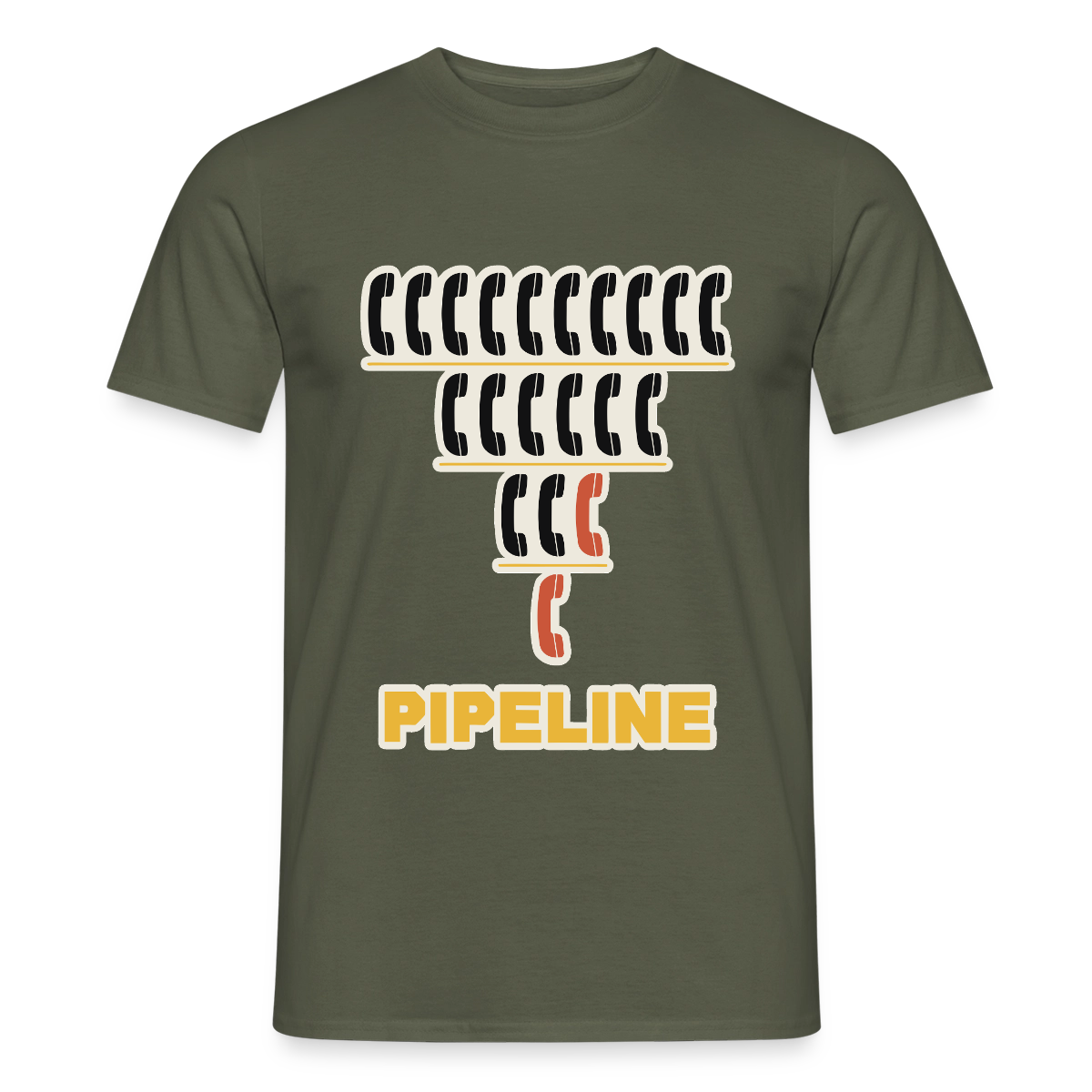 Pipeline. Isotype-Motiv Motiv-T-Shirt für Männer, Farbe Militärgrün