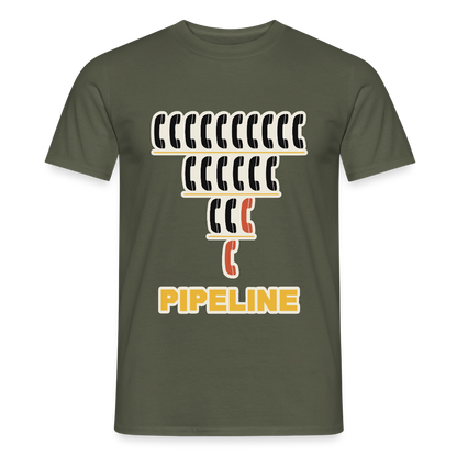 Pipeline. Isotype-Motiv Motiv-T-Shirt für Männer, Farbe Militärgrün
