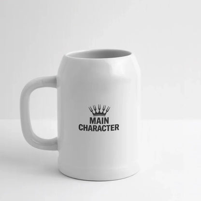Bierkrug "Main Character" - personalisierbarer Name oder Text - Weiß
