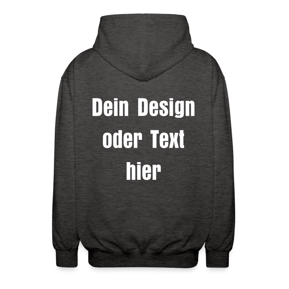 Unisex Kapuzenjacke - personalisierbare Vorder- und Rückseite - Anthrazit