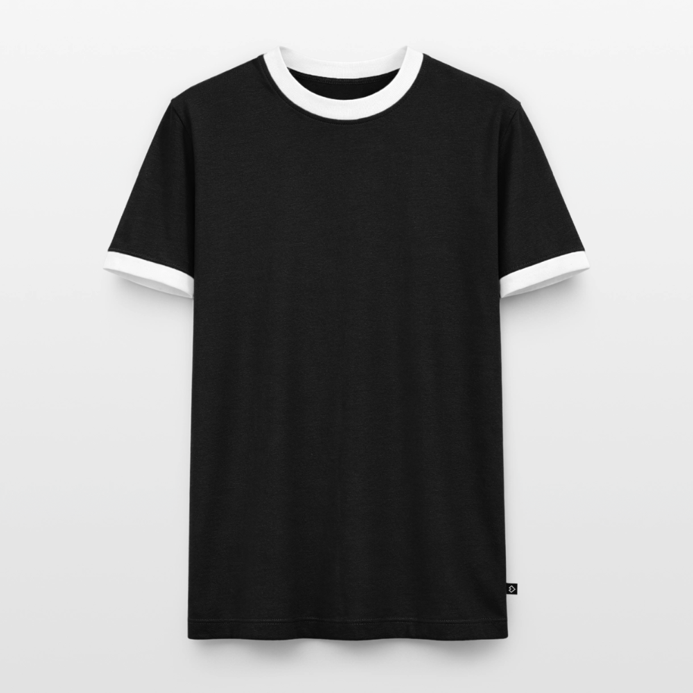 Männer Kontrast-T-Shirt - personalisierbare Vorder- und Rückseite - Schwarz/Weiß