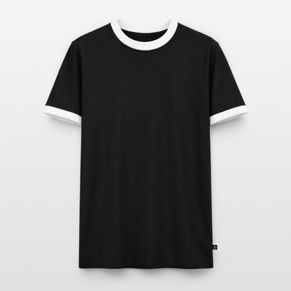 Männer Kontrast-T-Shirt - personalisierbare Vorder- und Rückseite - Schwarz/Weiß