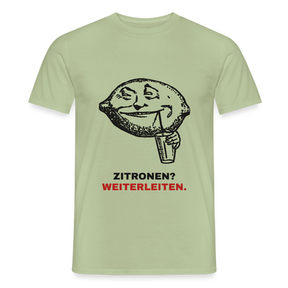 "Zitronen? Weiterleiten." Motiv-T-Shirt für Männer, Farbe Sage
