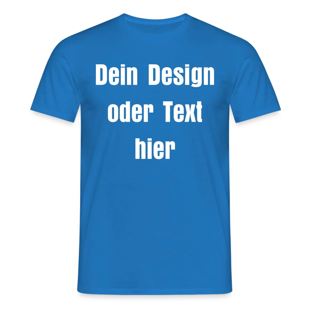 Männer T-Shirt - personalisierbare Vorder- und Rückseite - Royalblau