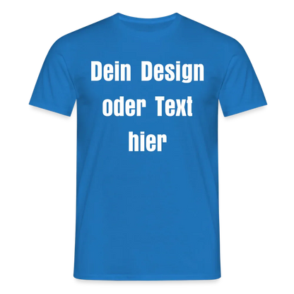 Männer T-Shirt - personalisierbare Vorder- und Rückseite - Royalblau