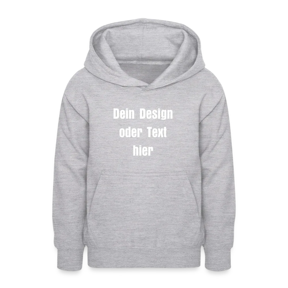 Teenager Hoodie - personalisierbare Vorder- und Rückseite - Hellgrau meliert