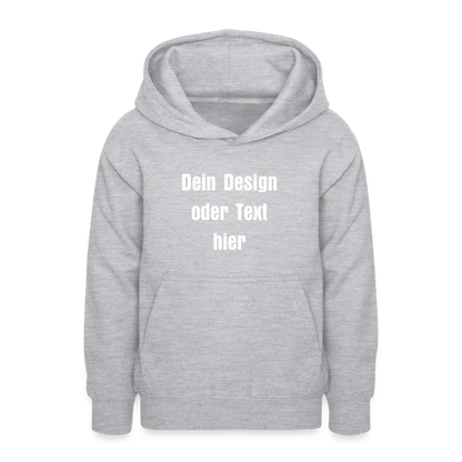 Teenager Hoodie - personalisierbare Vorder- und Rückseite - Hellgrau meliert