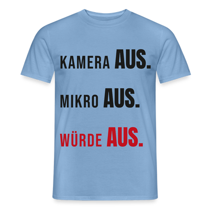 Kamera aus, Würde aus Motiv-T-Shirt für Männer, Farbe Carolina Blue