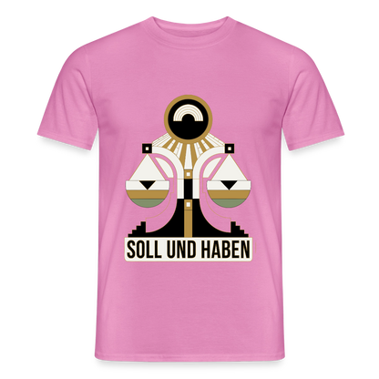 "Soll und Haben. Art-déco-Motiv" Motiv-T-Shirt für Männer, Farbe Pink