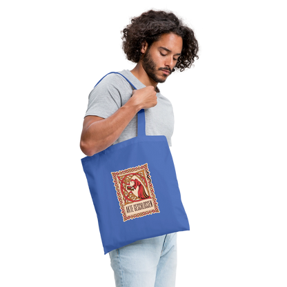 "Akte geschlossen. Buchmalerei-Motiv" Stoffbeutel, Farbe Hellblau