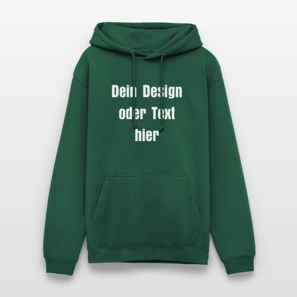 Unisex Hoodie - personalisierbare Vorder- und Rückseite - Flaschengrün