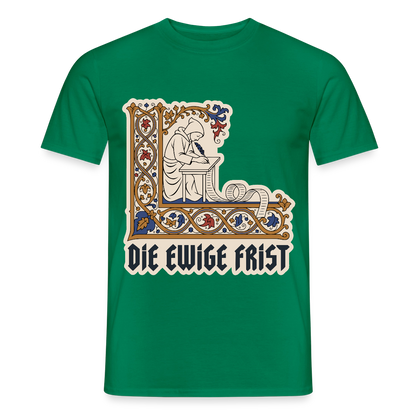 "Die ewige Frist. Buchmalerei-Motiv" Motiv-T-Shirt für Männer, Farbe Kelly Green