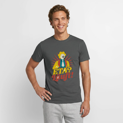 "ETA? Läuft! Midcentury-Motiv" Motiv-T-Shirt für Männer, Farbe Anthrazit