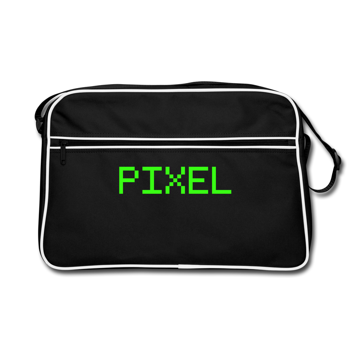 Pixel. Phosphor-Motiv Motiv-Retro-Tasche, Farbe Schwarz/Weiß