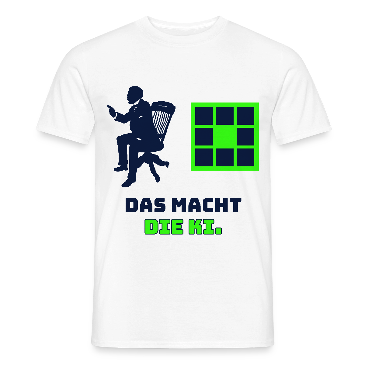 Das macht die KI. Motiv-T-Shirt für Männer, Farbe Weiß