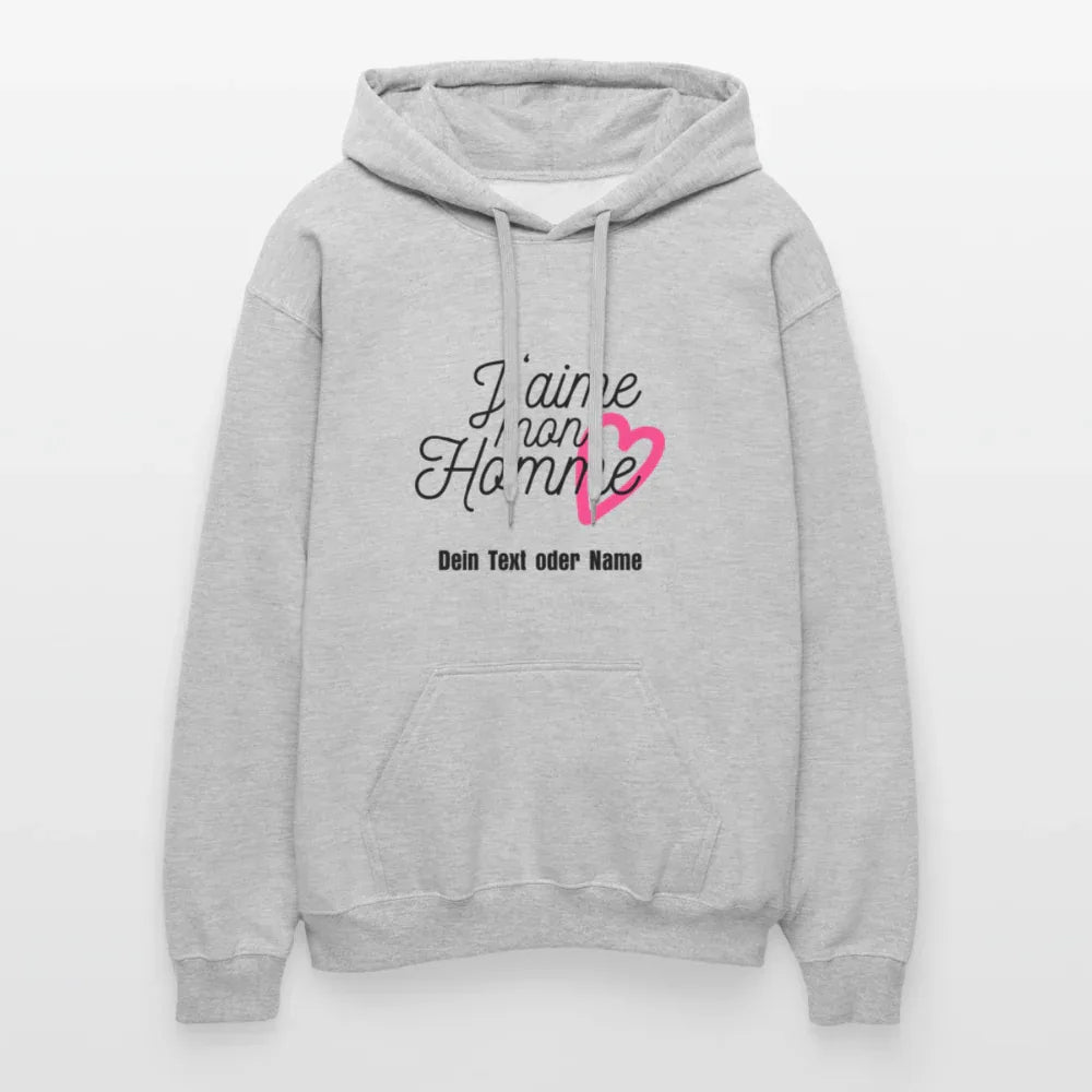 Kuschel-Hoodie "Valentine" für Frauen – personalisierbar & weich - Hellgrau meliert