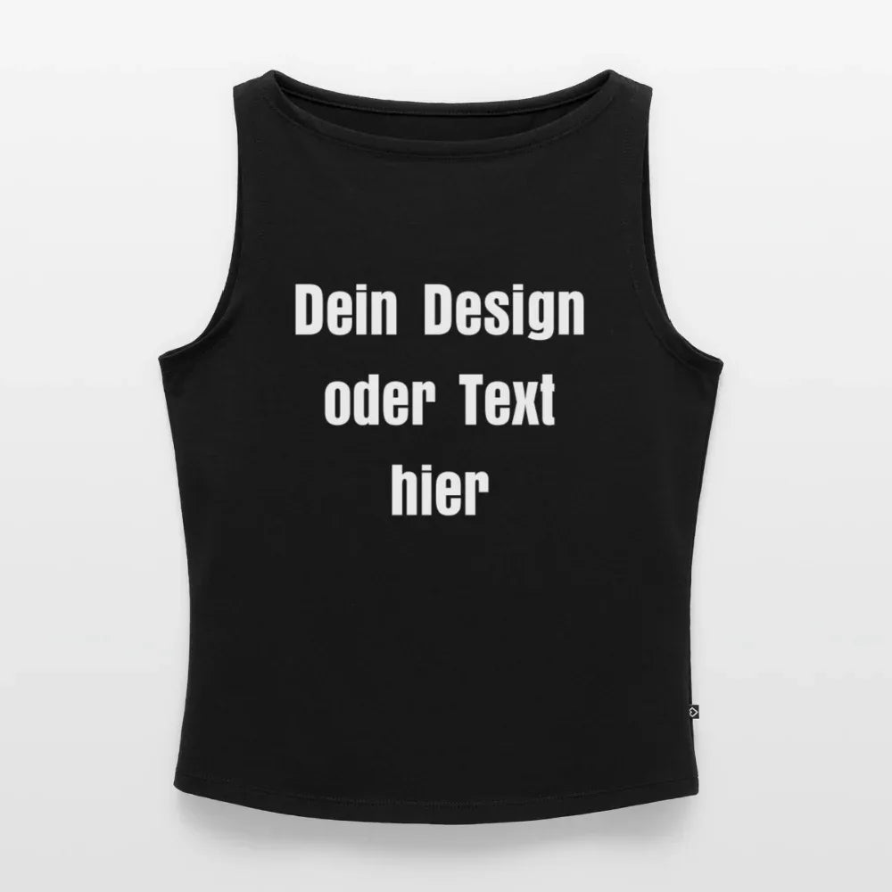 Frauen Tank Top mit U-Boot-Ausschnitt - personalisierbar - Schwarz
