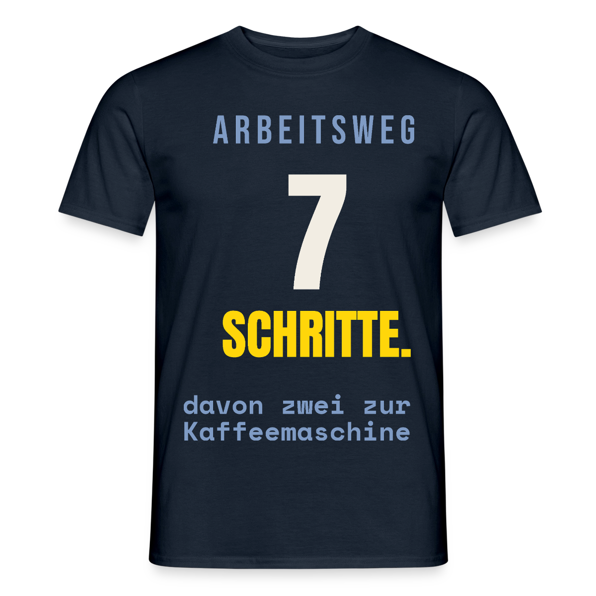 Arbeitsweg: sieben Schritte Motiv-T-Shirt für Männer, Farbe Navy